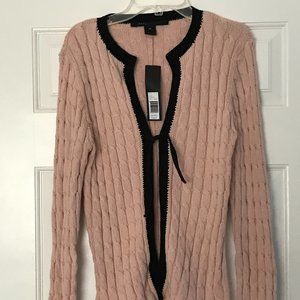 Mark Jacob pink/navy blue buttoned down sweater